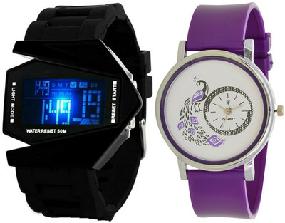 

Scarter Combo Of 2 Designer Analog And Digital S-AJS046 Watch - For Men & Women