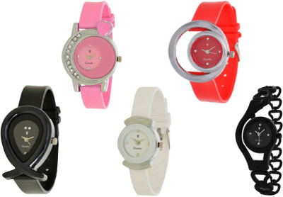 

Scarter Combo Of 5 Designer Analog S-AJS018 Watch - For Women