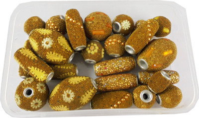 

estore set of 25 pcs lakh beads for jewellery making art and craft diy project kit (yellow)