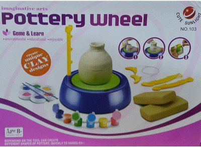 

HickoryDickoryBox Pottery Wheel Game with Colors and Stencils, Creative Educational Game Toy