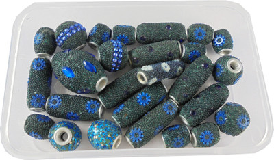 

estore set of 25 pcs lakh beads for jewellery making art and craft diy project kit (blue)