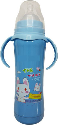 

Mummamia Double Wall Insulated Stainless Steel, Anti-Colic Printed Feeding Bootle (Blue) - 250 ml(Blue)