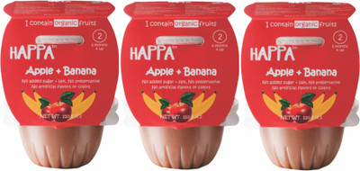 

HAPPA Stage 2, Organic Baby Food, Apple + Banana Puree Cereal(660, Pack of 6, 6+ Months)