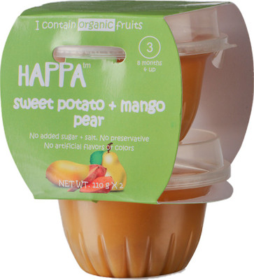 

happa Organic Sweet Potato + Spinach Puree, Baby food for 6 months+, Stage-2 Cereal(220 g, Pack of 2, 8+ Months)