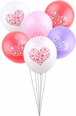 

PartyballoonsHK Printed Valentine, Wedding,Anniversary, Birthday, Love , Heart (Pack of 50) Balloon(Red, White, Purple, Pink, Pack of 6)