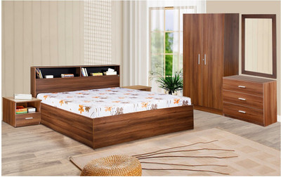 

Delite Kom Urban Engineered Wood Queen Bed With Storage(Finish Color - Acacia Dark & Black)
