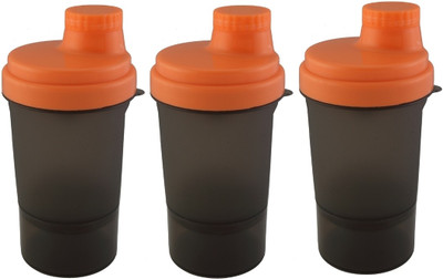 

Premsons Plastics Super Shaker Small Storage Sport Water Bottle Set Of 3 400 ml Shaker(Pack of 3, Black)