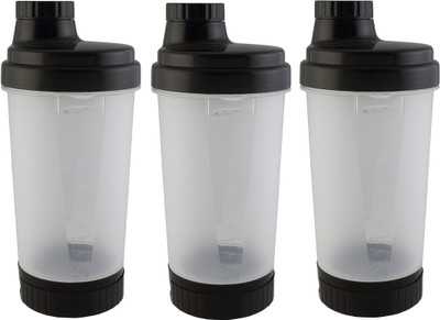 

Premsons Plastics Super Shaker small with storage and pill organizer Set Of 3 600 ml Shaker(Pack of 3, Grey)