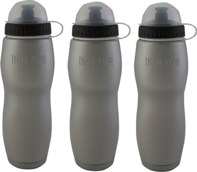 

Premsons Plastics Instor high flow insulated Sports Water Bottle Set Of 3 490 ml Sipper(Pack of 3, Grey)