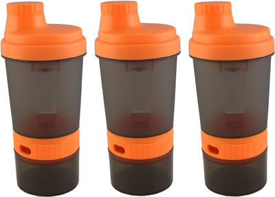 

Premsons Plastics Super Shaker small with storage and pill organizer Set Of 3 400 ml Shaker(Pack of 3, Orange)