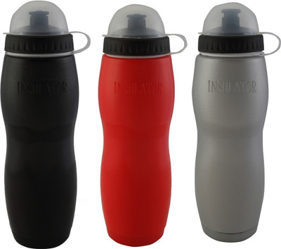 

Premsons Plastics Instor high flow insulated Sports Water Bottle Set Of 3 490 ml Sipper(Pack of 3, Multicolor), Black;grey;red