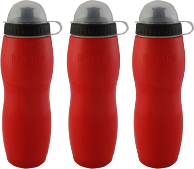 

Premsons Plastics Instor high flow insulated Sports Water Bottle Set Of 3 490 ml Sipper(Pack of 3, Red)
