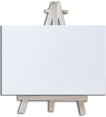 

KetKraft White Canvas Board/Panel and mini Easel Combo Pack Linen Acid Free Primed Canvas Board (Set of 1)(White)