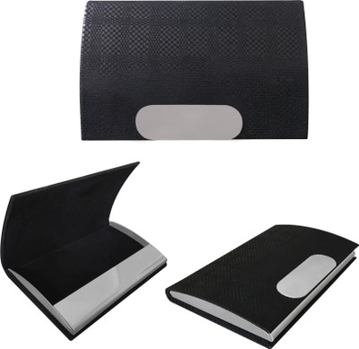 

Printmystic.com 10 Card Holder(Set of 3, Black, Silver)
