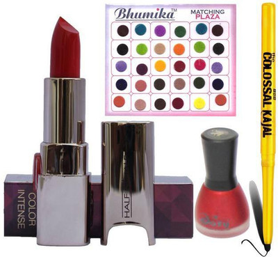 

AV Intanse Lipstick Nail Polish Bindi Kajal combo(Set of 4)