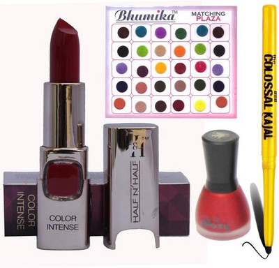 

AV Intanse Lipstick Nail Polish Bindi Kajal combo(Set of 4)