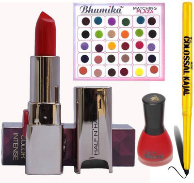 

AV Intanse Lipstick Nail Polish Bindi Kajal combo(Set of 4)