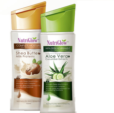 

NutriGlow Complete Moisturiser Lotion 100 ml and Insta Fresh Nourishment Lotion 100 ml(Set of 2)