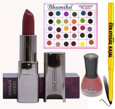 

AV Intanse Lipstick Nail Polish Bindi Kajal combo(Set of 4)