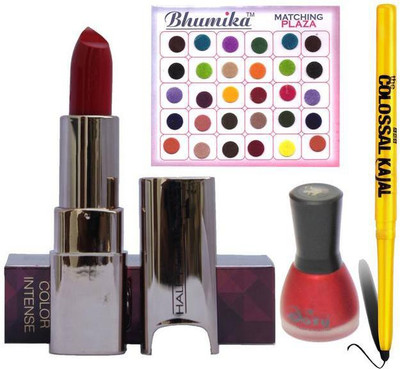 

AV Intanse Lipstick Nail Polish Bindi Kajal combo(Set of 4)