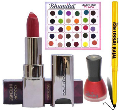

AV Intanse Lipstick Nail Polish Bindi Kajal combo(Set of 4)