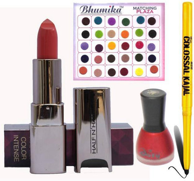 

AV Intanse Lipstick Nail Polish Bindi Kajal combo(Set of 4)