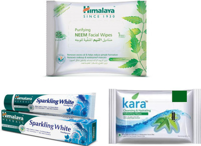 

Himalaya Purifying Neem Facial Wipes, Toothpaste, Kara Skin Care Wipes(Set of 3)