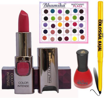 

AV Intanse Lipstick Nail Polish Bindi Kajal combo(Set of 4)