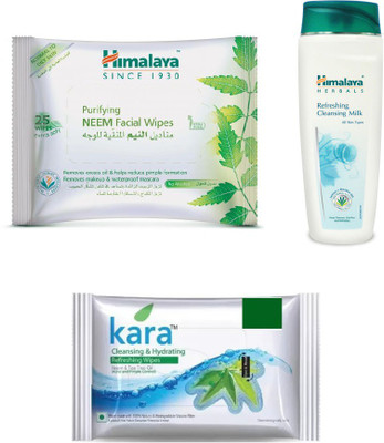 

Himalaya Purifying Neem Facial Wipes, Refreshing & Cleansing Milk, Kara Skin Care Wipes(Set of 3)