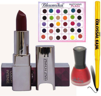 

AV Intanse Lipstick Nail Polish Bindi Kajal combo(Set of 4)