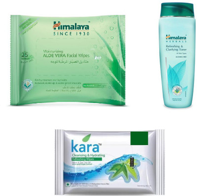 

Himalaya Aloe Vera Facial Wipes, Refreshing & Clarifying Toner, Kara Skin Care Wipes(Set of 3)