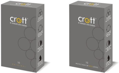 

Crott india's first re-Energized dotteed condom with Orignal And Wine Flavour Condom(Set of 2, 20S)