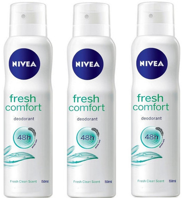 

Nivea Fresh Comfort Deodorant Spray for Women 150ML Each (Pack of 3) Deodorant Spray - For Women(450 ml, Pack of 3)