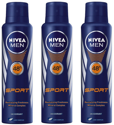 

Nivea Men Sport Deodorant Spray 150ML Each (Pack of 3) Deodorant Spray - For Men(450 ml, Pack of 3)