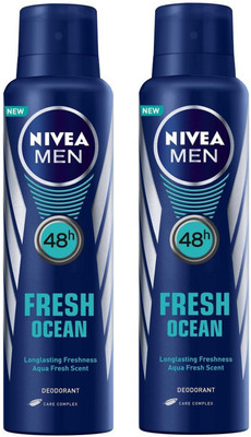 

Nivea Men Fresh Ocean Deodorant Spray 150ML Each (Pack of 2) Deodorant Spray - For Men(300 ml, Pack of 2)