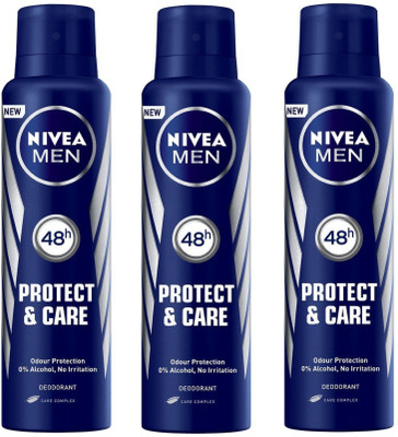 

Nivea Men Protect & Care Deodorant Spray 150ML Each (Pack of 3) Deodorant Spray - For Men(450 ml, Pack of 3)