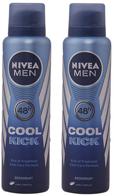 

Nivea Men Cool Kick Deodorant Spray 150ML Each (Pack of 2) Deodorant Spray - For Men(300 ml, Pack of 2)