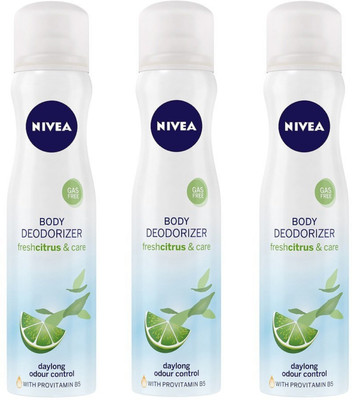 

Nivea FreshCitrus & Care Gas Free Body Deodorizer for Women 120ML Each (Pack of 3) Deodorant Spray - For Women(360 ml, Pack of 3)