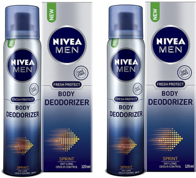 

Nivea Men Sprint Gas Free Body Deodorizer 120ML Each (Pack of 2) Deodorant Spray - For Men(240 ml, Pack of 2)