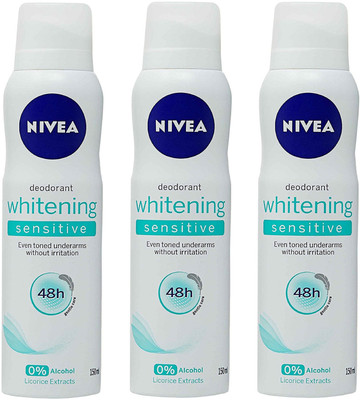 12 OFF on NIVEA Whitening Sensitive Spray for Women 150ML Each