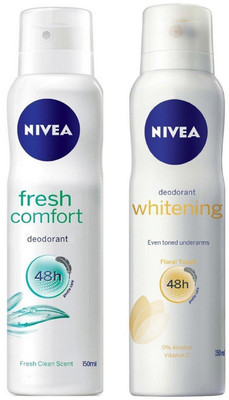 

Nivea Fresh Comfort and Whitening Deodorant Spray for Women 150ML Each (Pack of 2) Deodorant Spray - For Women(300 ml, Pack of 2)