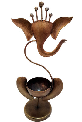 

MARWAR DELIGHTS 1 Compartments Iron Candle Holder(Multicolor)