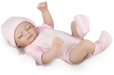 

Ritzkart Imported newborn sleeping Baby playmate Doll,28cm soft silicon kids Toy(Pink)