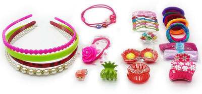 

ziggle 35 Pcs Premium Hair Accessories Fashion clips Hair band Head band Clutches hair pin hair rubber gift for girl Hair Accessory Set(Multicolor)