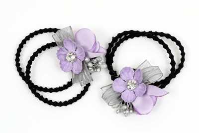 

Suhaavi Purple Floral Design Rubber Band(Purple)