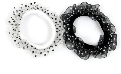 

Suhaavi Black and White Polka Dot Rubber Band(Multicolor)