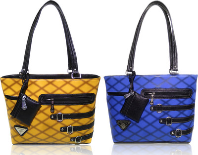 

AZED Collections Shoulder Bag(Yellow, Blue), Blue;yellow