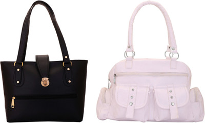 

Lady bar Shoulder Bag(White, Black), Black;white