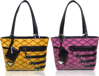 

AZED Collections Shoulder Bag(Yellow, Purple), Purple;yellow