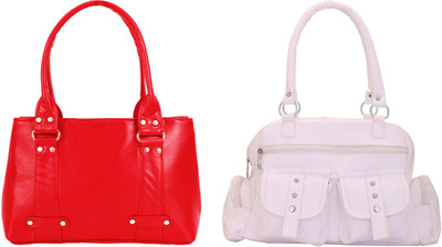 

Lady bar Shoulder Bag(White, Red), Red;white